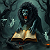 Poetry: In shadowed vaults where candles weep,  a hornèd sovereign bends to read—  his claws like...